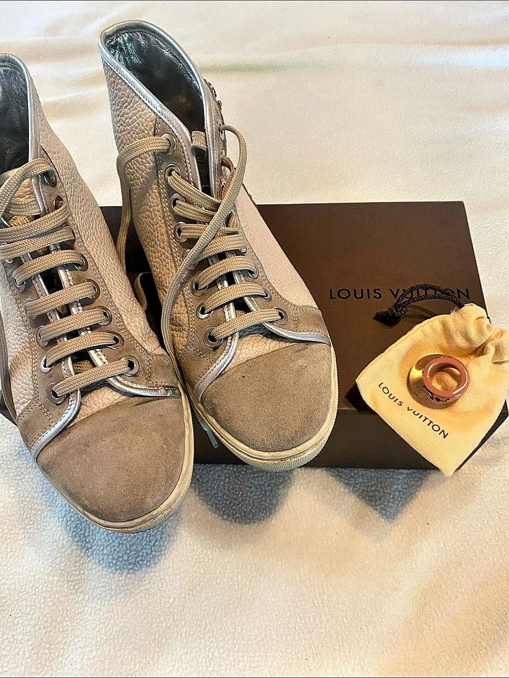 Louis Vuitton Studded High-Top Sneakers EU 36.5